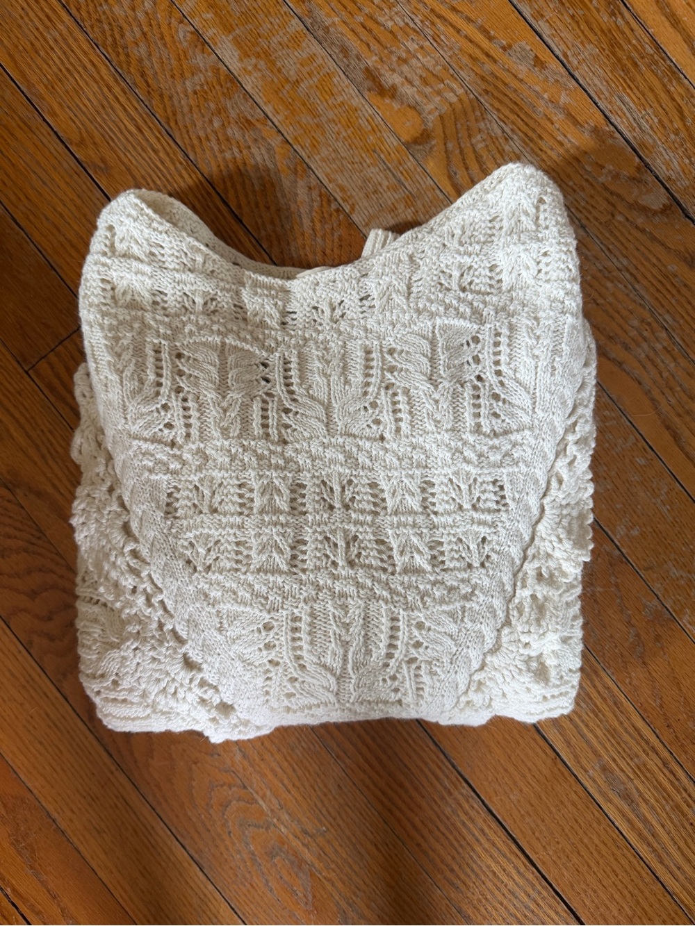Sezane Cream Cable-Knit V-Neck Sweater - Picture 8 of 12